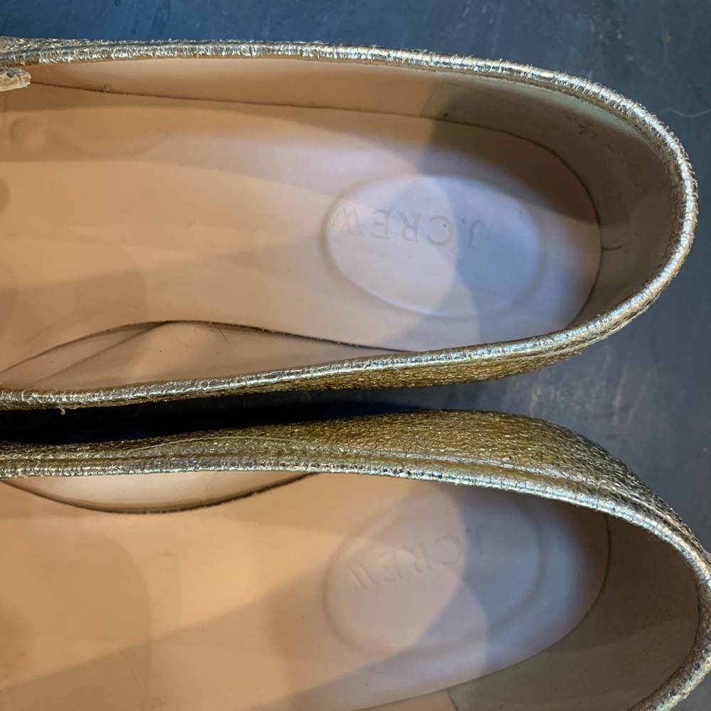 J. Crew Gold Leather Loafers ladies 9.5 - Picture 7 of 7